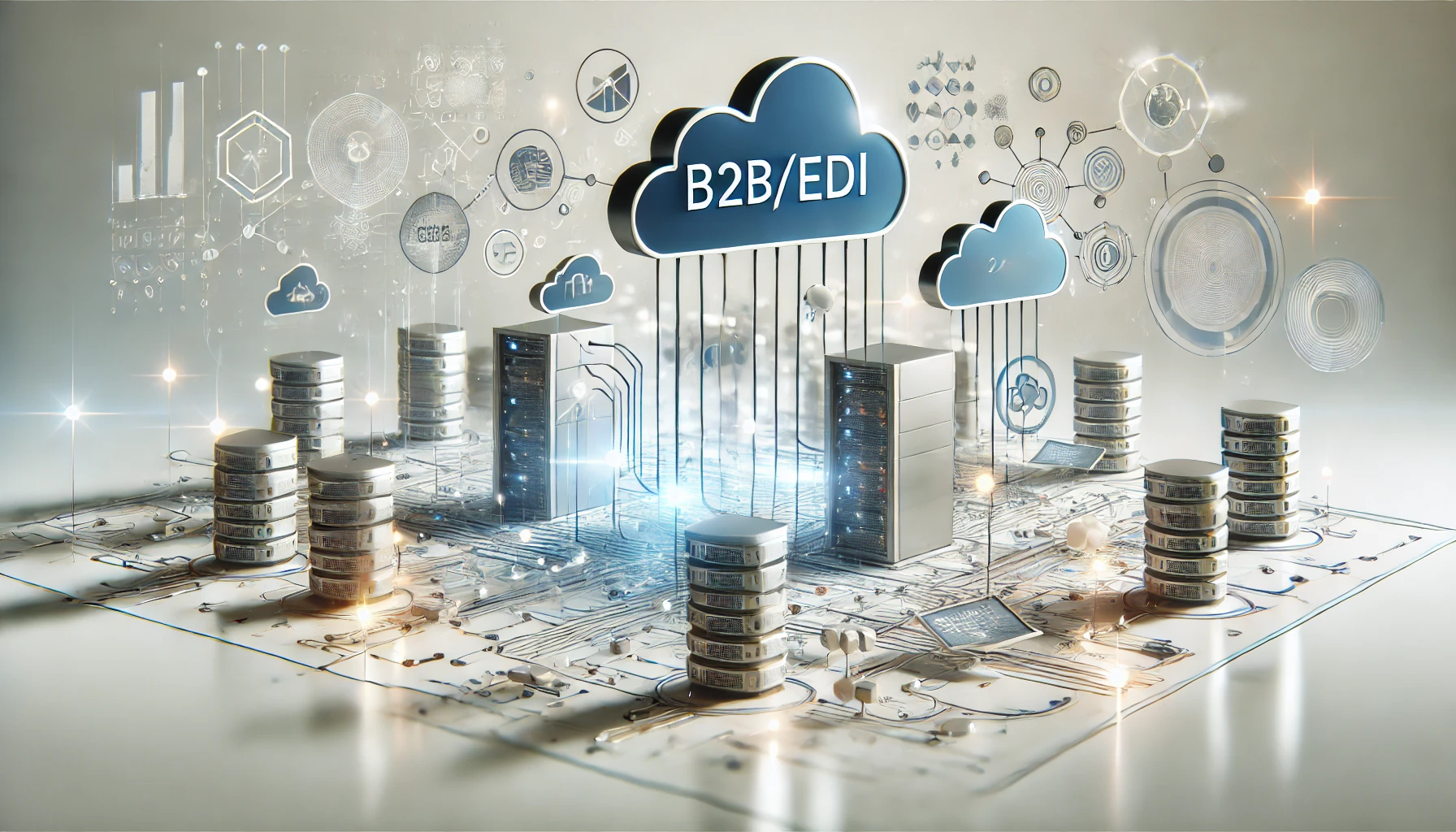 DALL·E 2024 11 19 13.08.24 A realistic and modern image representing B2B EDI integration services. The scene features interconnected digital elements such as cloud computing ico Perfect Virtual Team