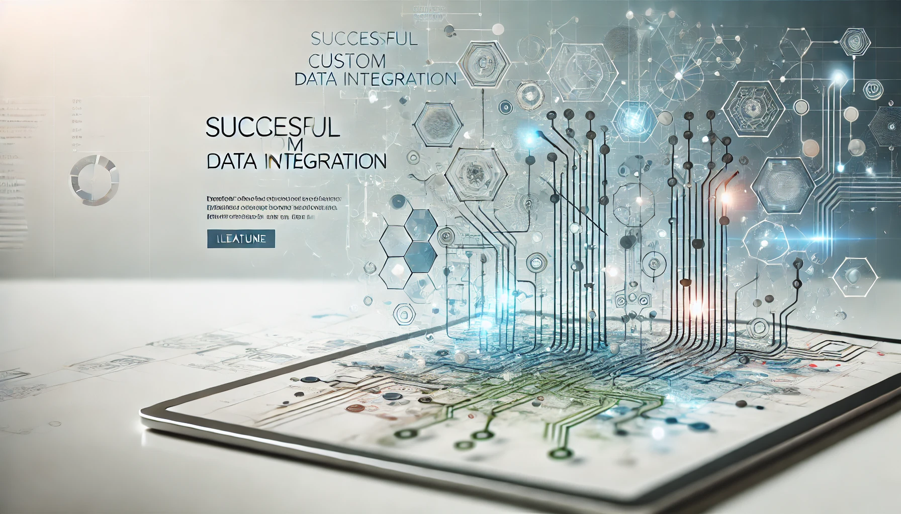 DALL·E 2024 11 21 13.37.17 A realistic feature image representing successful custom data integration. The image features interconnected digital networks with subtle blue and gre Perfect Virtual Team