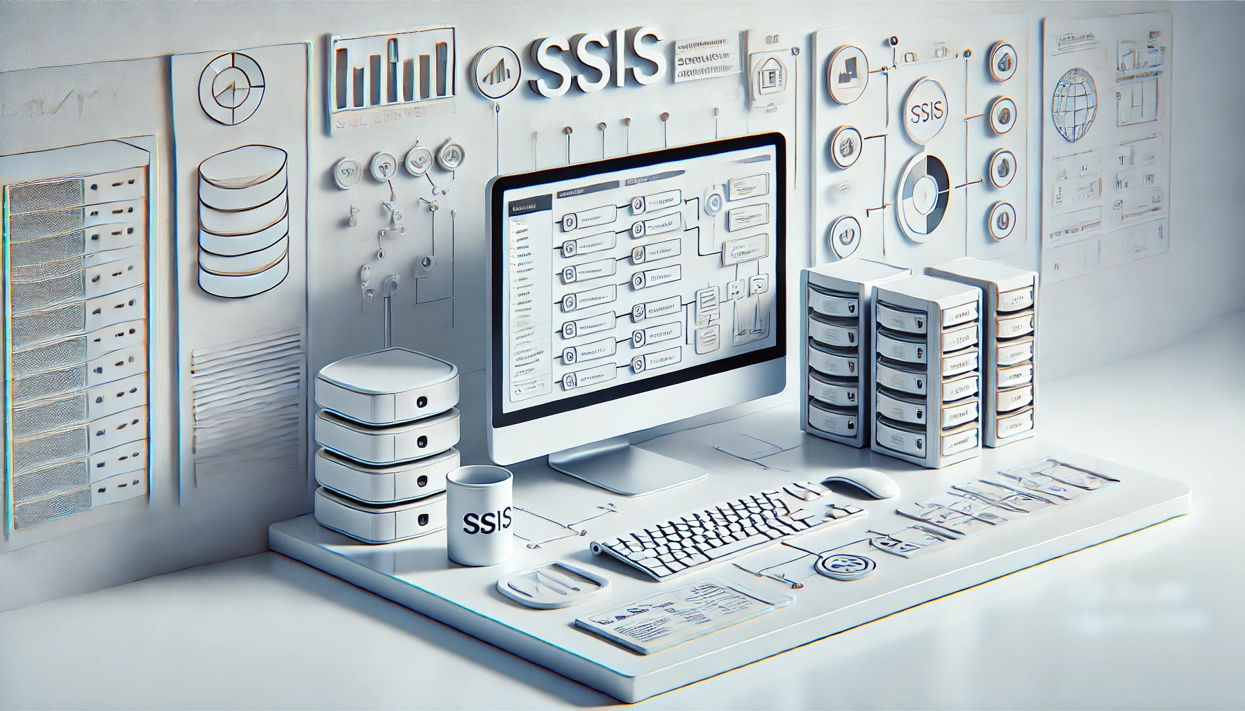 DALL·E 2024 11 22 10.52.56 A realistic and professional feature image for a blog post about maintaining SQL Server Integration Services SSIS. The image should have a clean wh Perfect Virtual Team